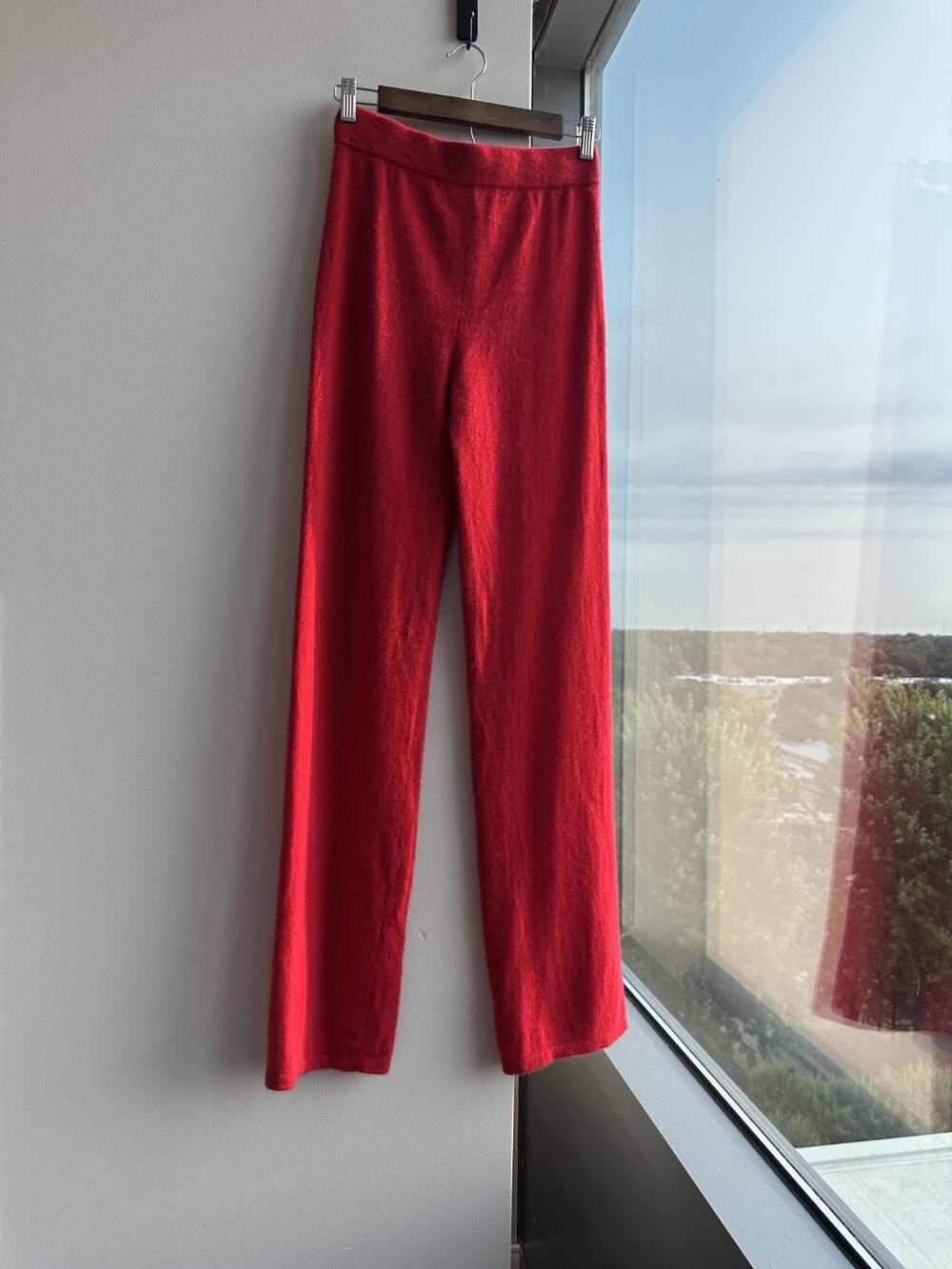 Neiman Marcus 100% Cashmere Red Wide-Leg Relaxed Lounge Pants Size S